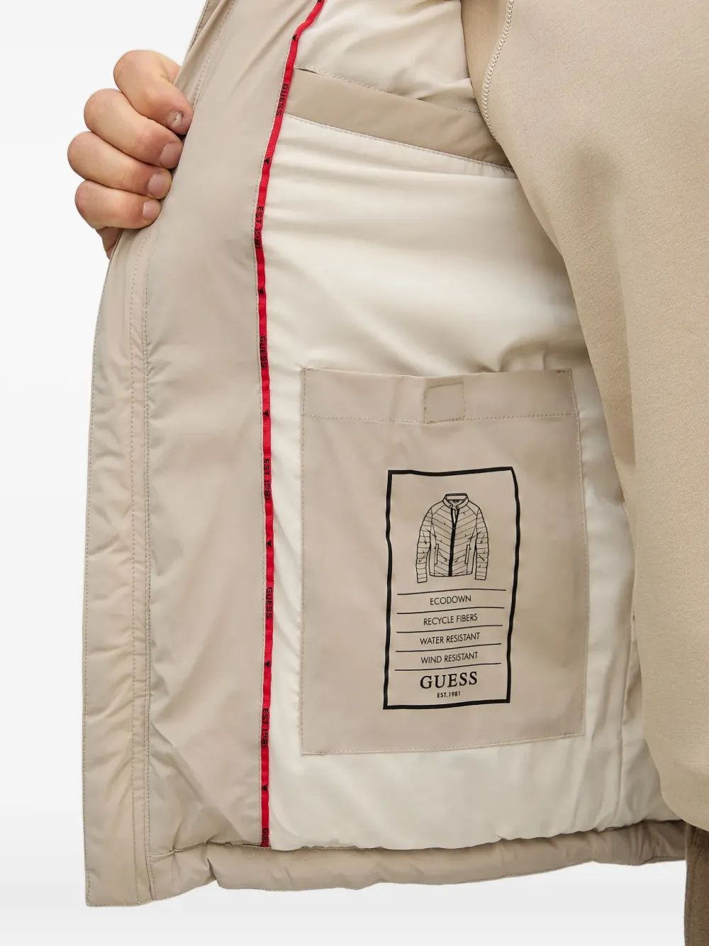 GUESS USA Gewatteerd jack met rits Beige