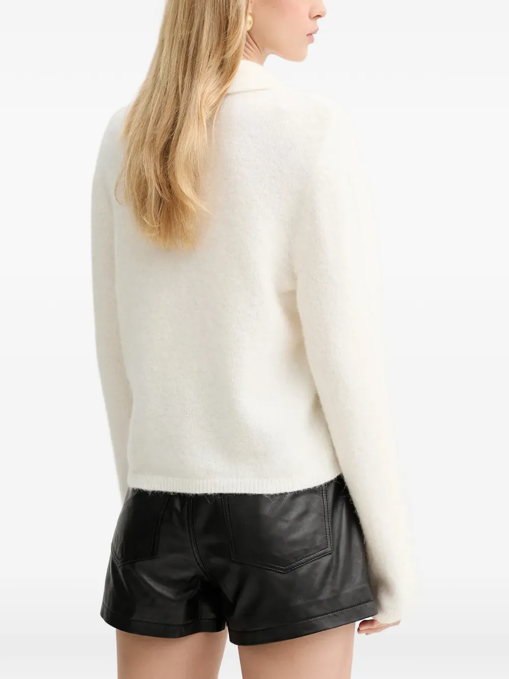  Gestuz Gzalpha Buttoned Collared Knitwear - White 