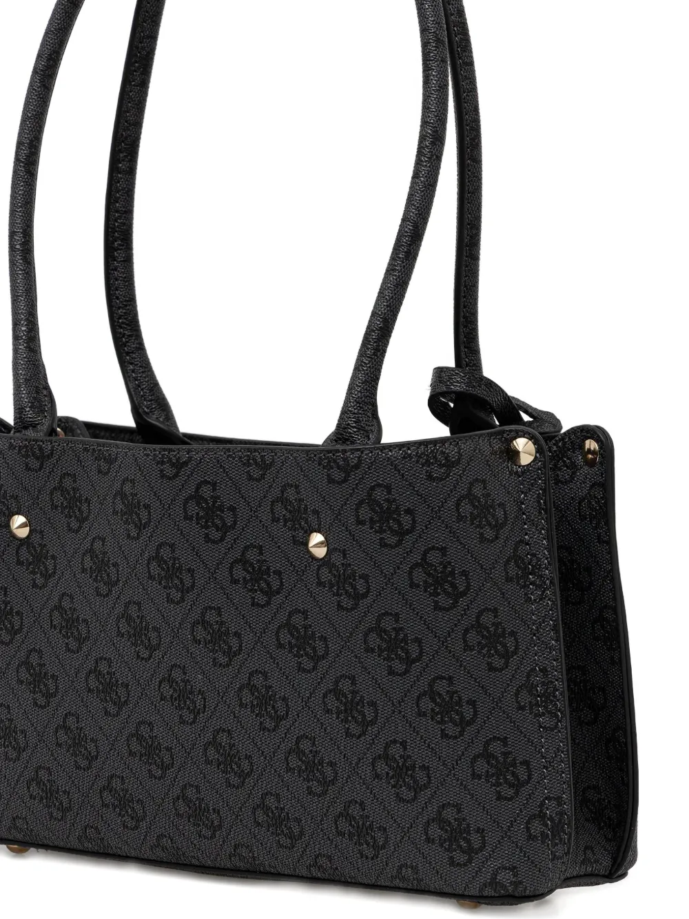 Guess Usa Monogram Plaque Shoulder Bag In Black