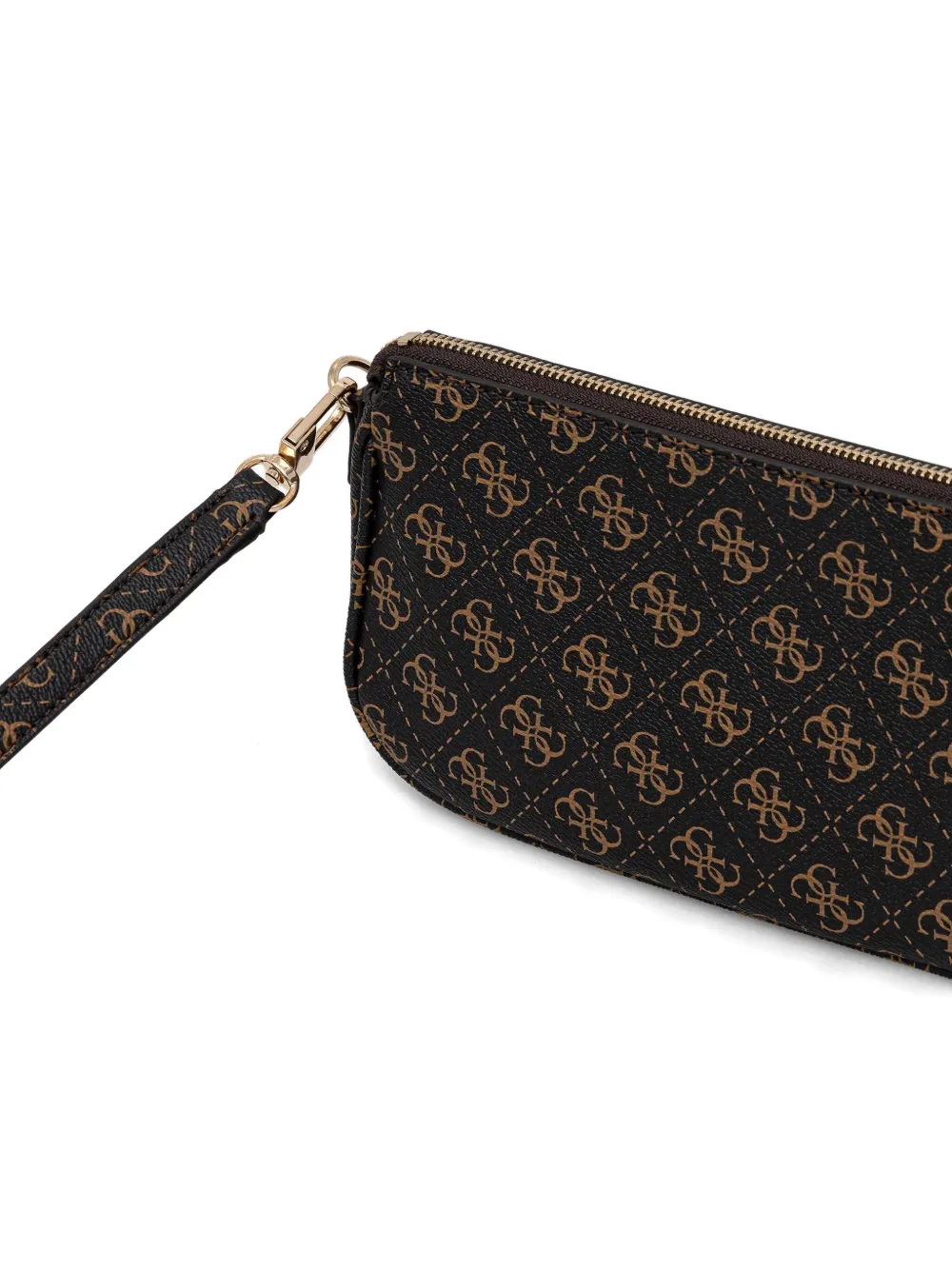 Guess Usa Monogram Chain Cross-body Bag In Brown