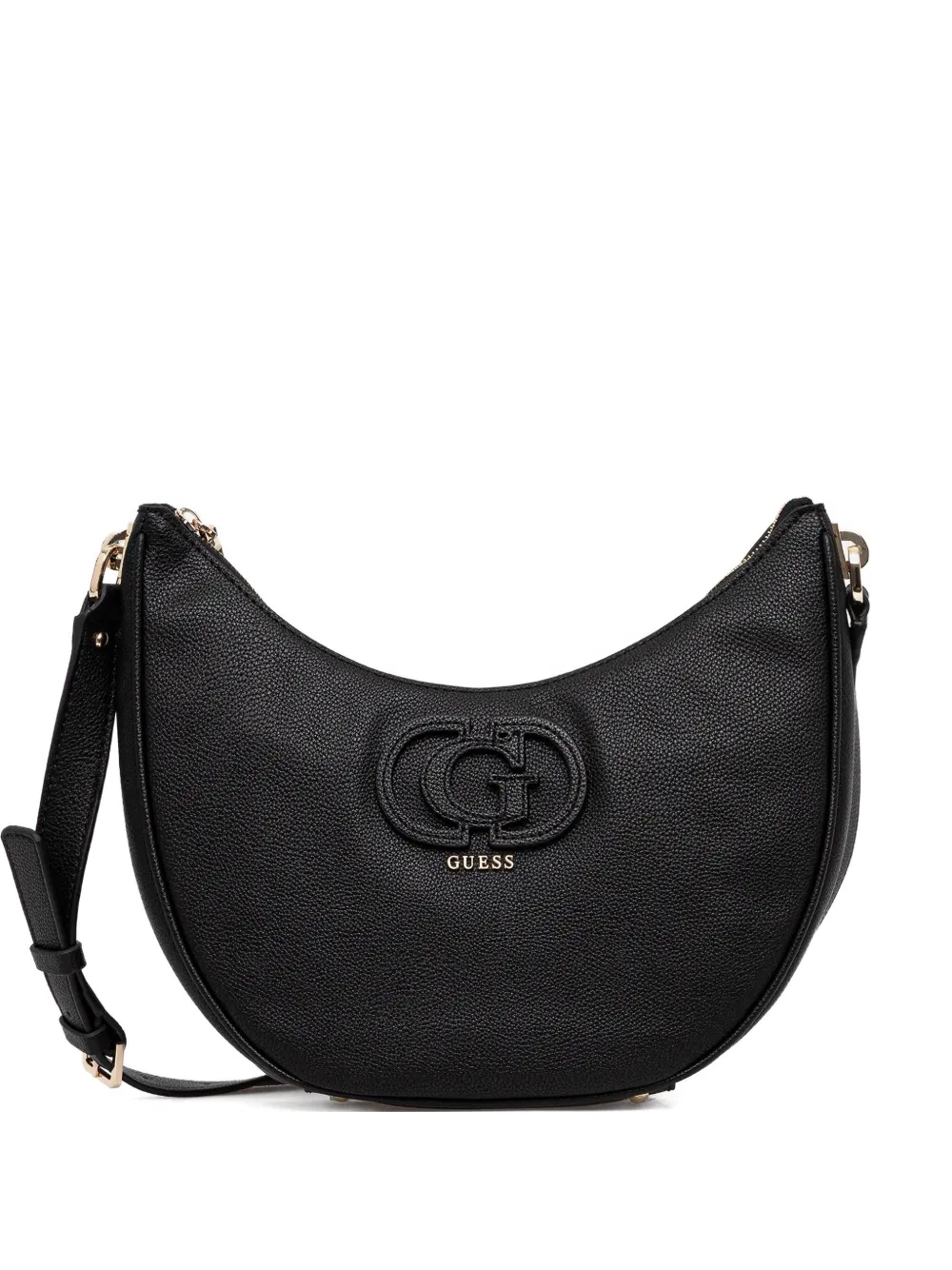 Guess Usa Logo-embossed Crossbody Bag In Black
