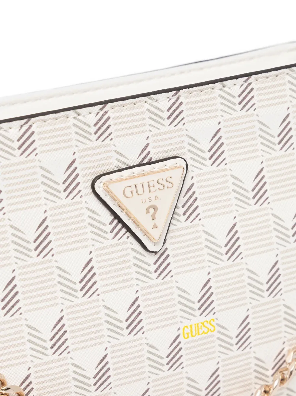 GUESS USA Schoudertas met kettingdetail Wit