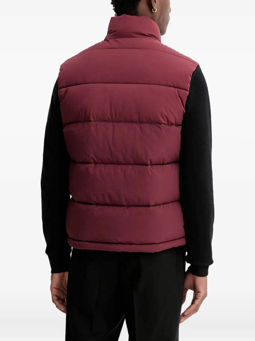 Hugo Boss Padded Logo-patch Gilet In Purple