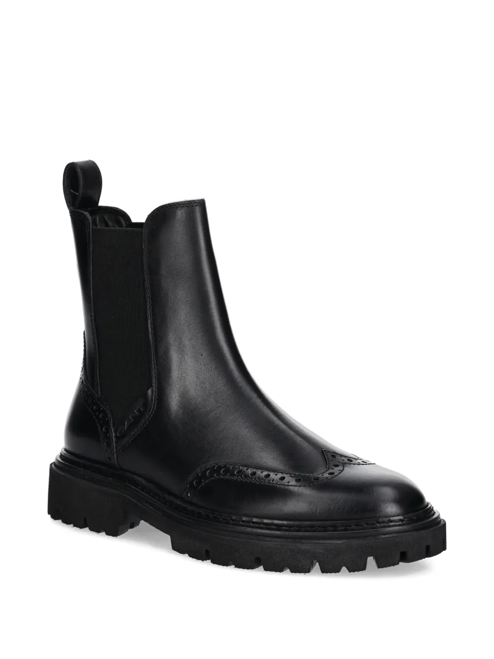  Gant Brogue-detail Pull-on Boots - Black 