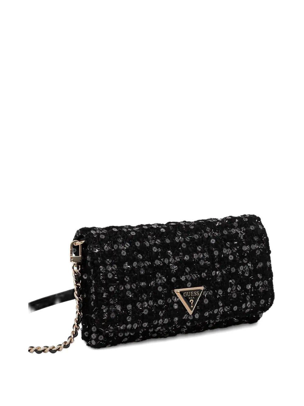 GUESS USA Giully sequin chain cross body bag - Zwart