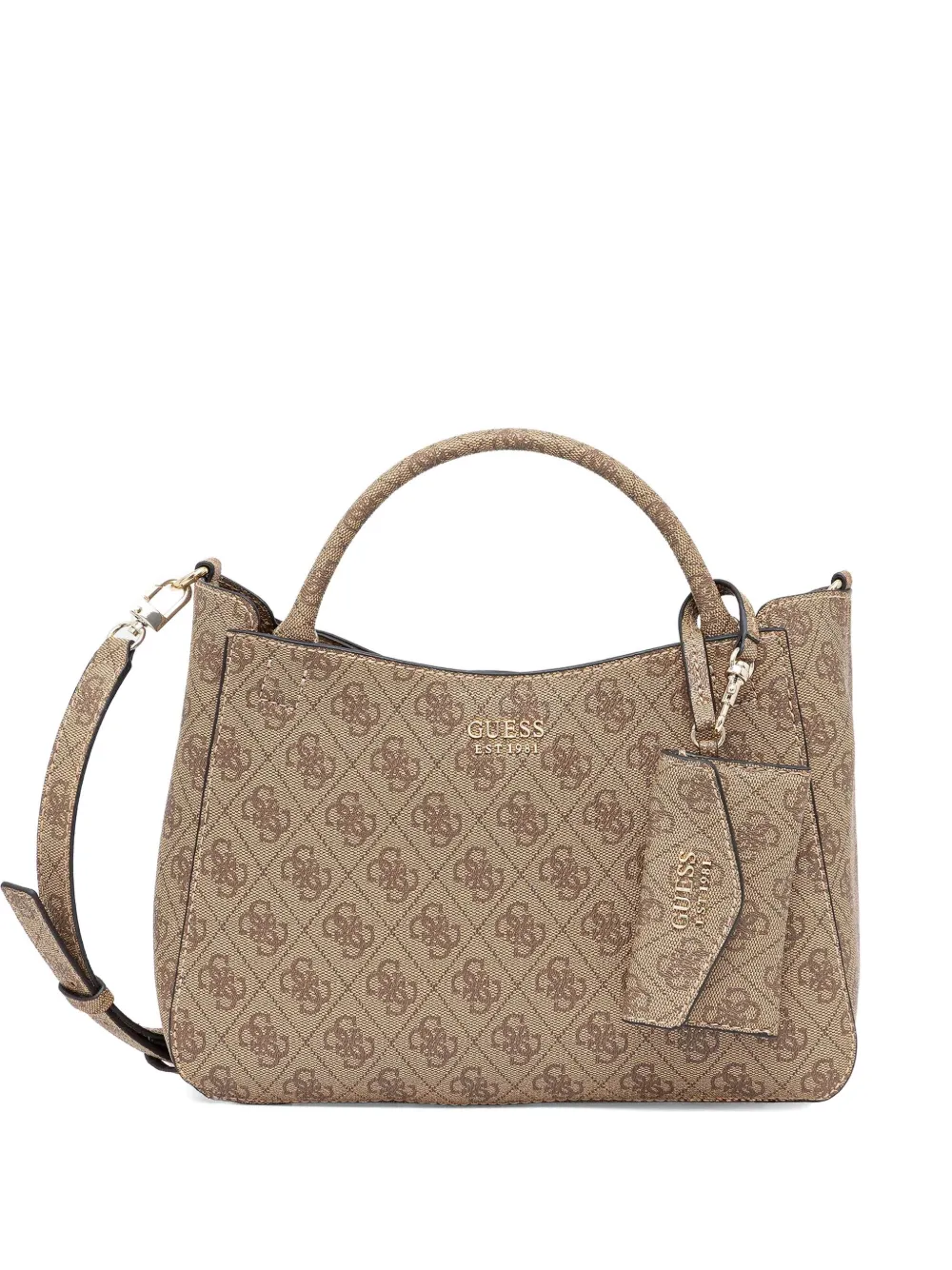 Guess Usa Monogram Top-handles Tote Bag In Brown