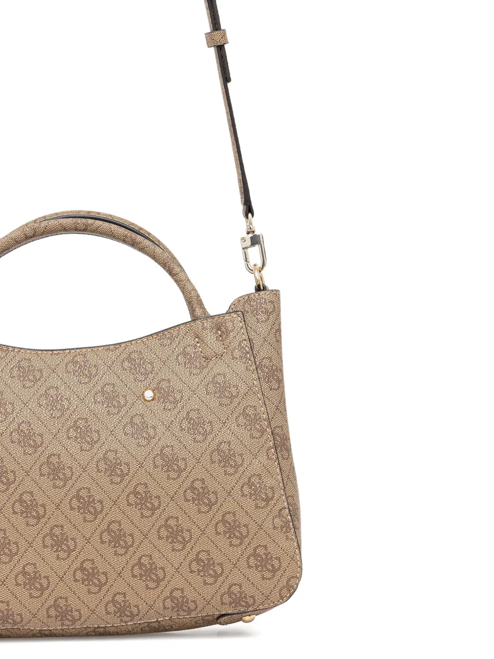 Guess Usa Monogram Top-handles Tote Bag In Brown