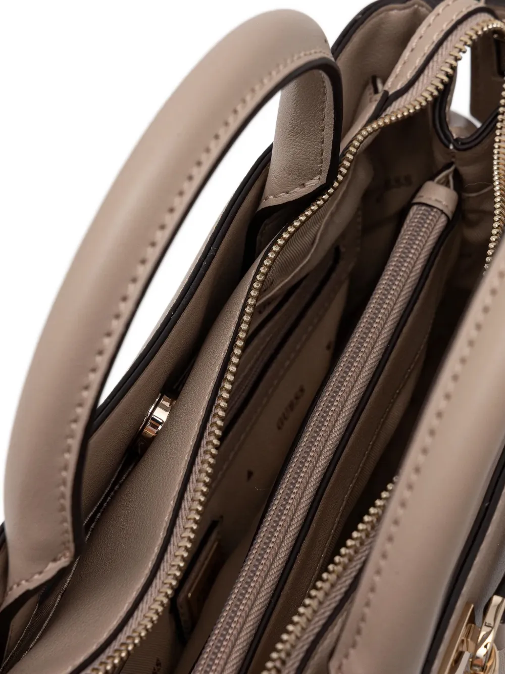 Guess Usa Logo-plaque Crossbody Bag In Neutral