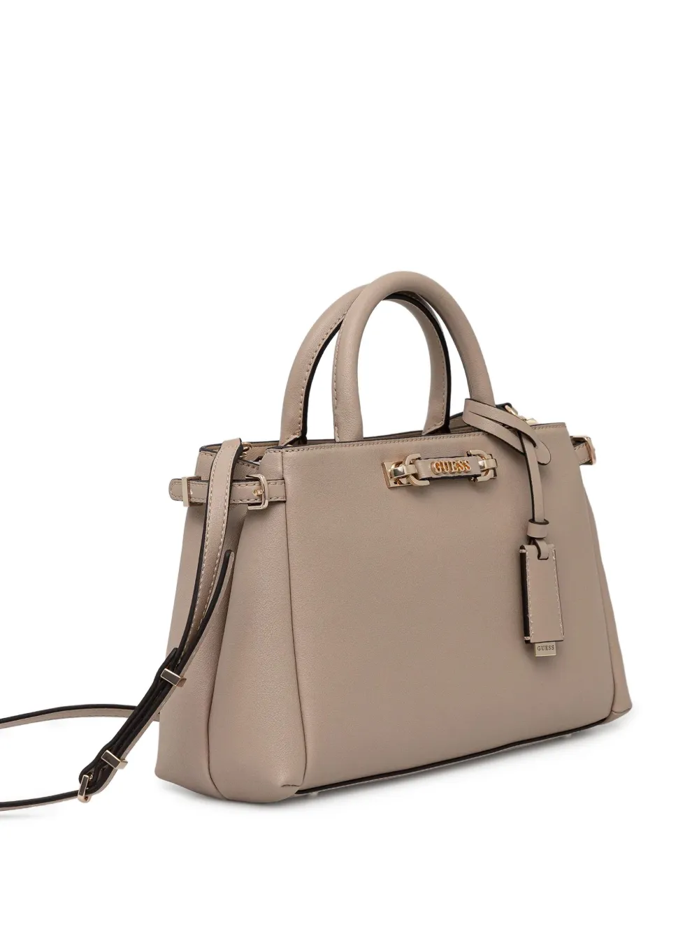 Guess Usa Logo-plaque Crossbody Bag In Neutral