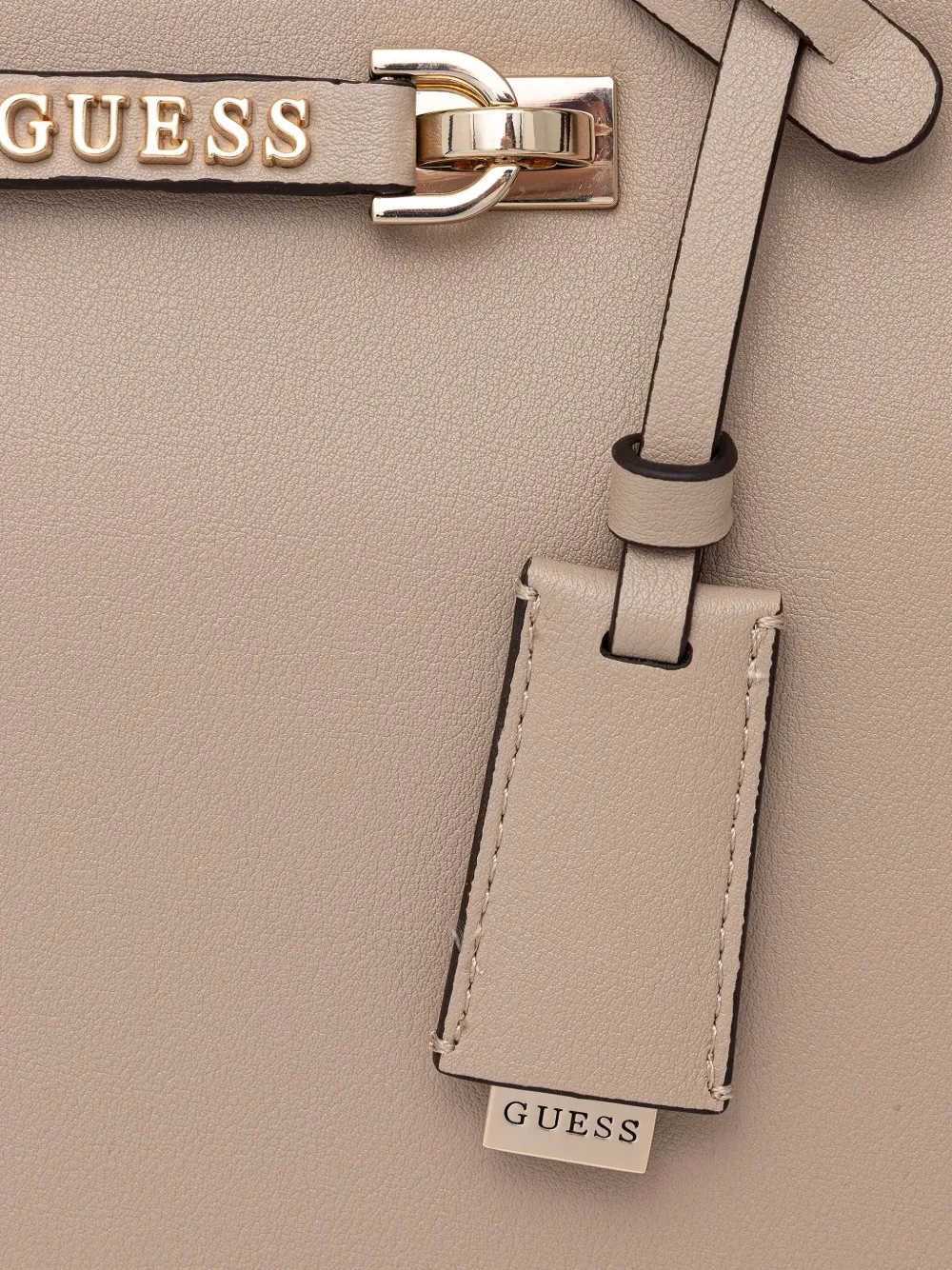 Guess Usa Logo-plaque Crossbody Bag In Neutral