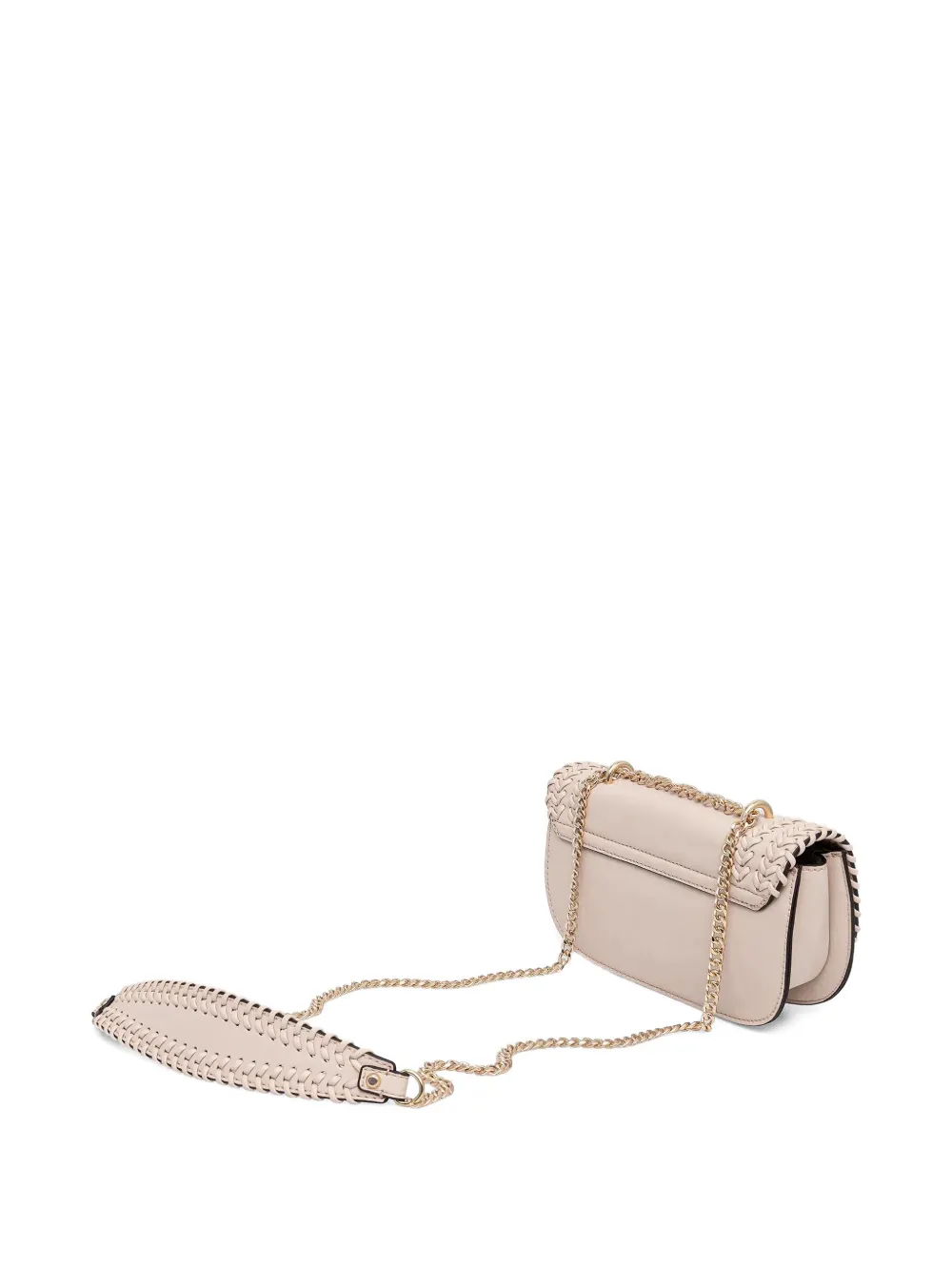 Guess Usa Tatum Woven Chain Mini Cross-body Bag In Neutral