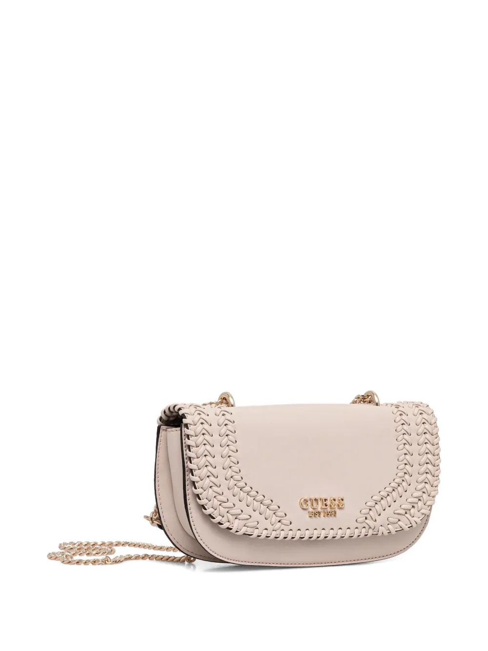 Guess Usa Tatum Woven Chain Mini Cross-body Bag In Neutral