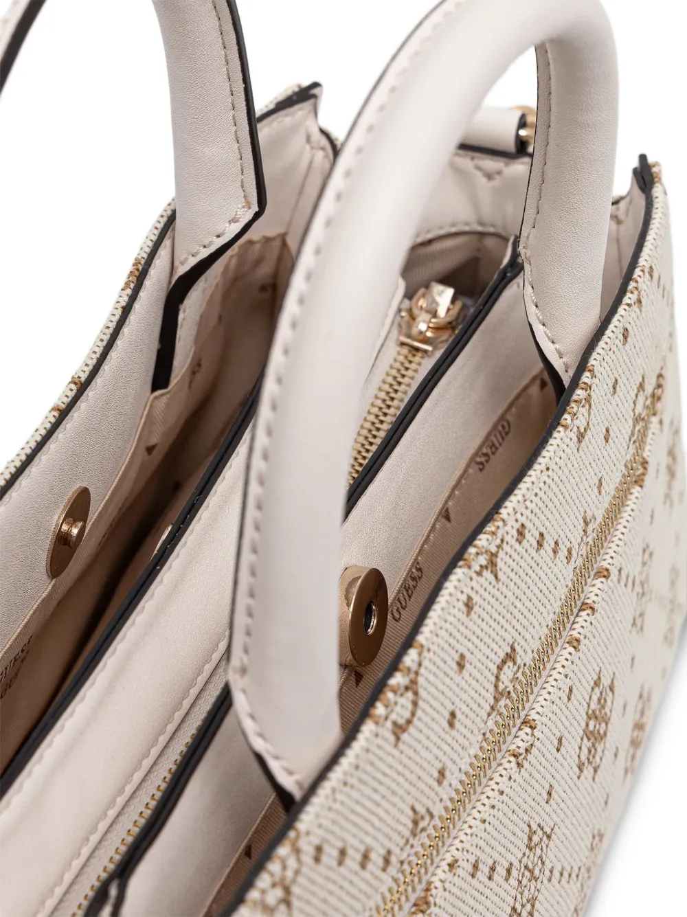 Guess Usa Monogram-pattern Tote Bag In Neutral