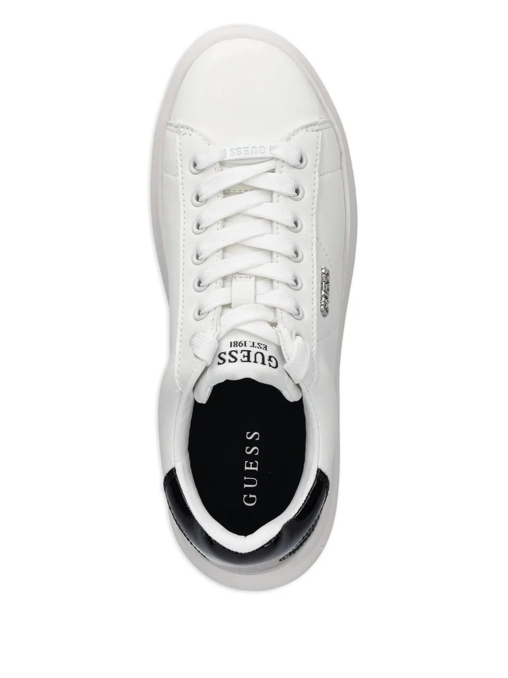 Guess Usa Lace-up Fastening Sneakers In White