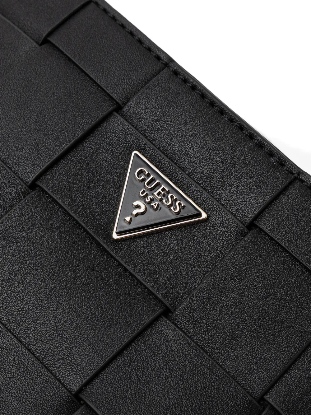 Guess Usa Woven Braided-handle Tote Bag In Black