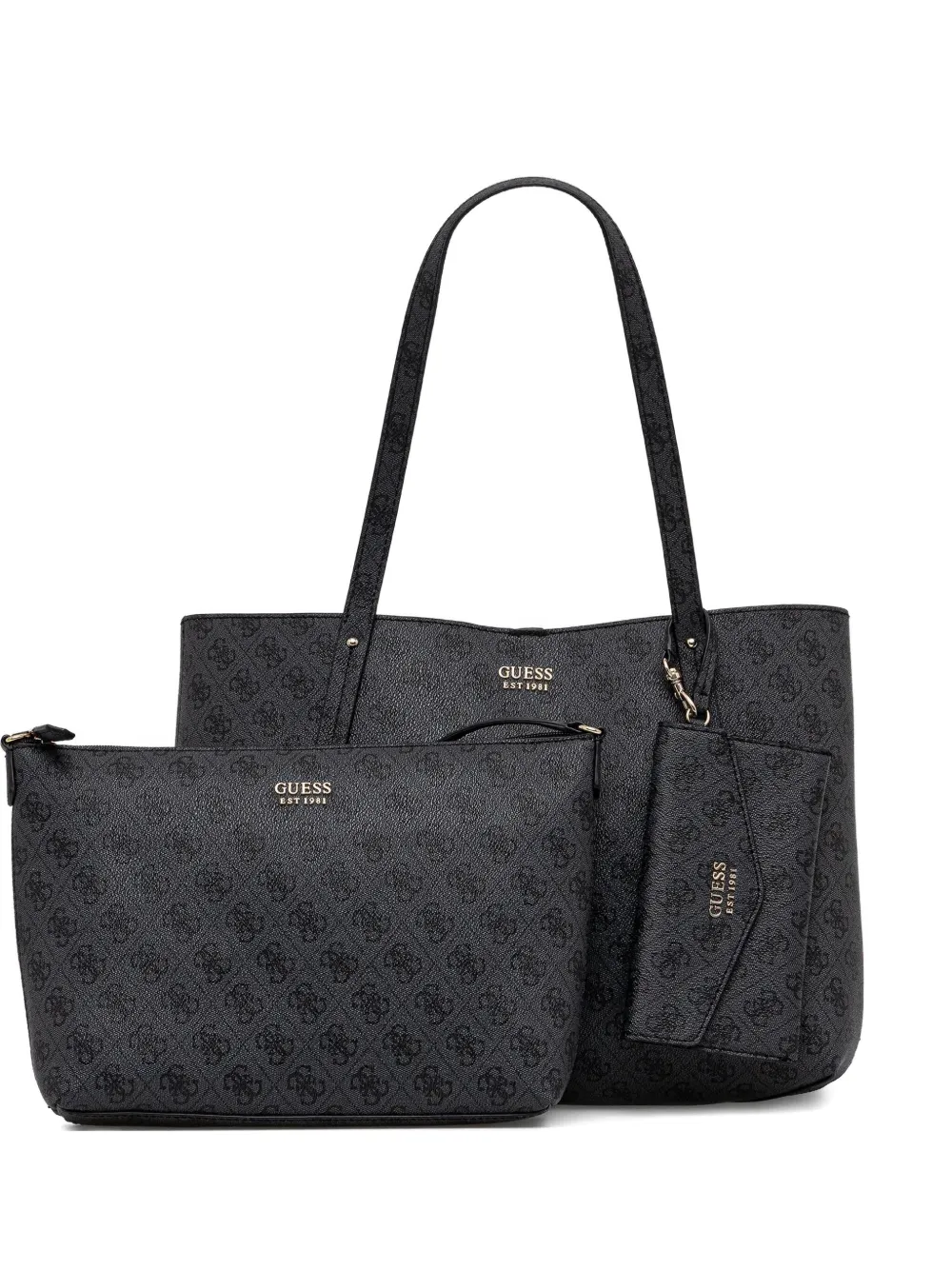 Guess Usa Brenton 4g Logo-print Tote Bag In Black