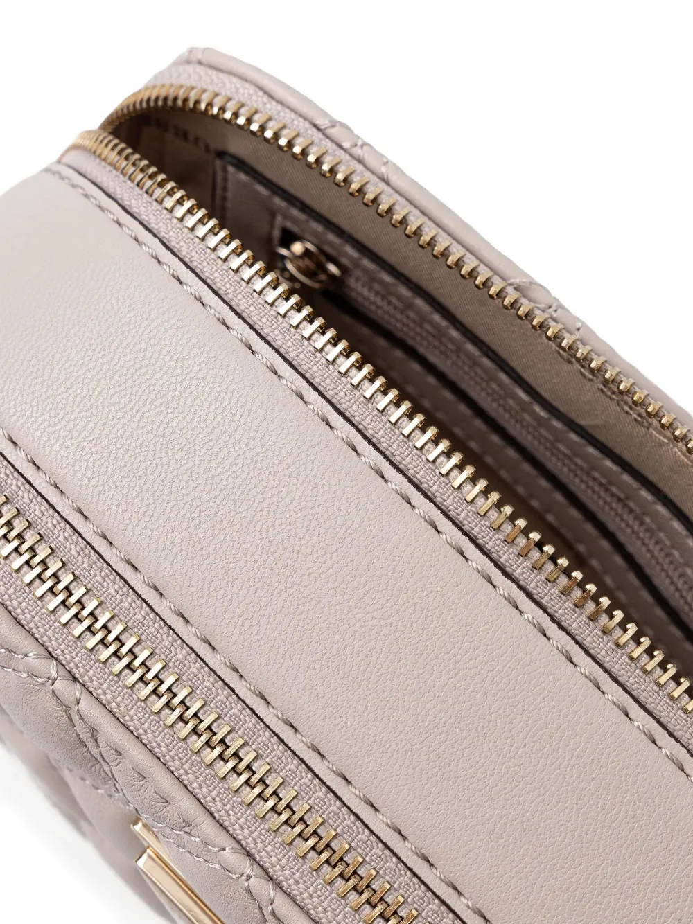 Guess Usa Quilted Chain Cross-body Bag In Neutral
