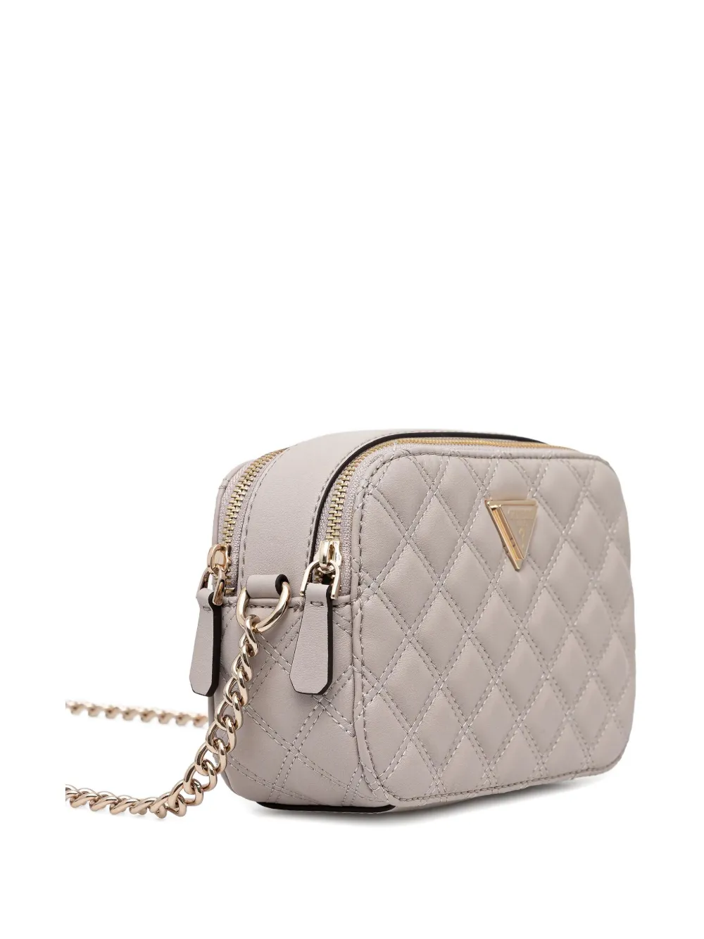Guess Usa Quilted Chain Cross-body Bag In Neutral