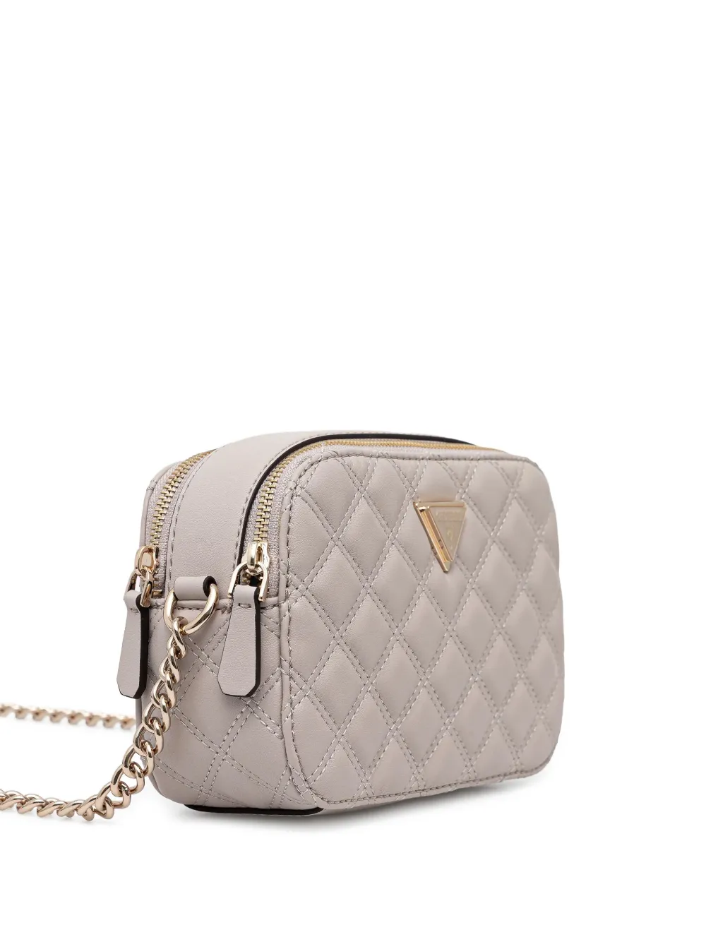 GUESS USA Gewatteerde crossbodytas met ketting Beige