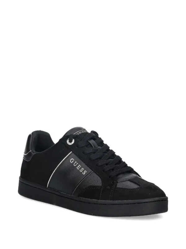 GUESS USA Jrone Perforated Panelled Sneakers | Black | FARFETCH