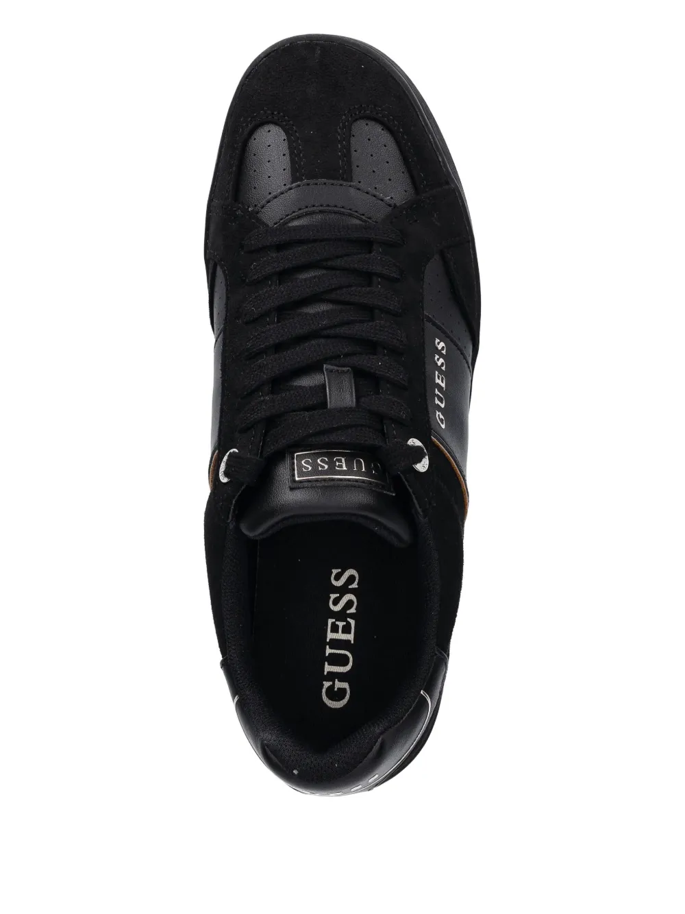 Guess Usa Jrone Perforated Panelled Sneakers In Black