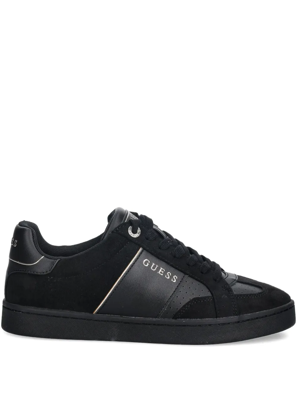 Guess Usa Jrone Perforated Panelled Sneakers In Black
