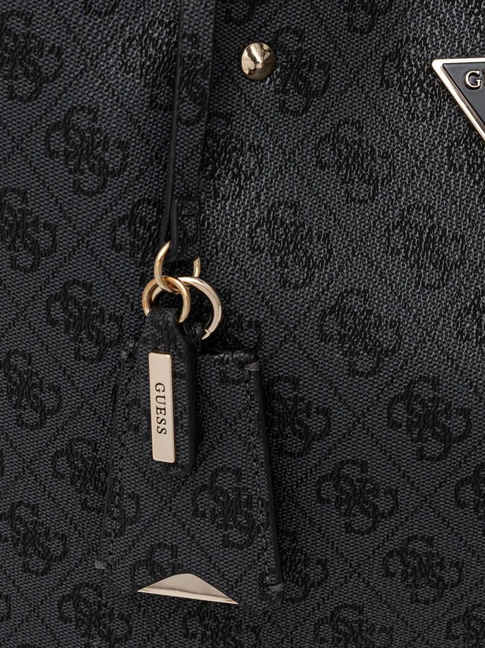 Guess Usa Monogram Top-handles Tote Bag In Black