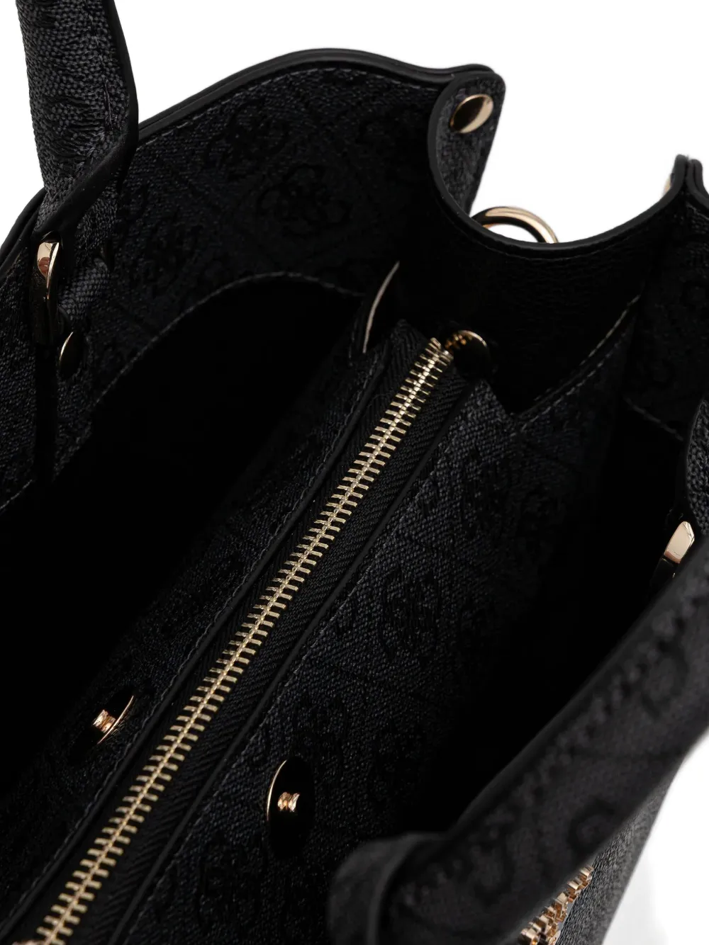 Guess Usa Monogram Top-handles Tote Bag In Black
