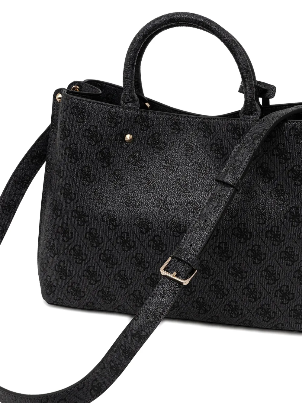 Guess Usa Monogram Top-handles Tote Bag In Black