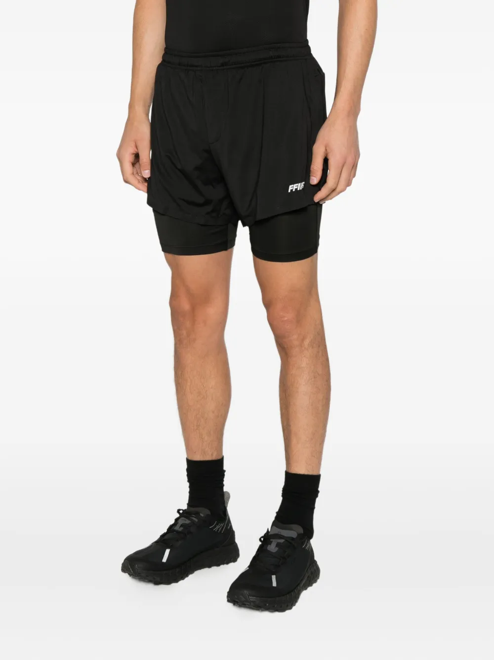 Family First Trainingsshorts met logoprint Zwart