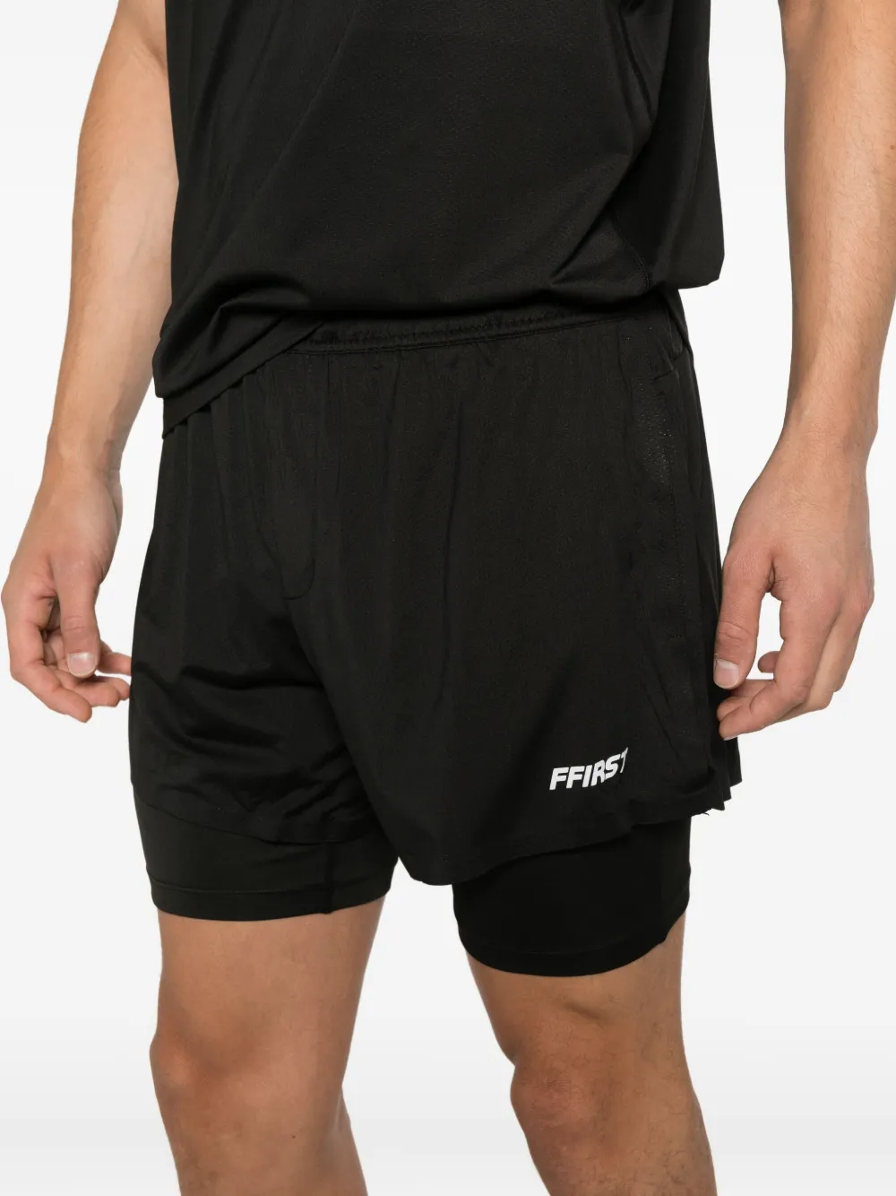 Family First Trainingsshorts met logoprint Zwart