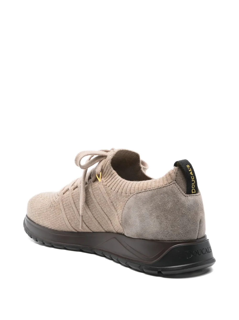 Doucal's suede panelled low-top sneakers Beige
