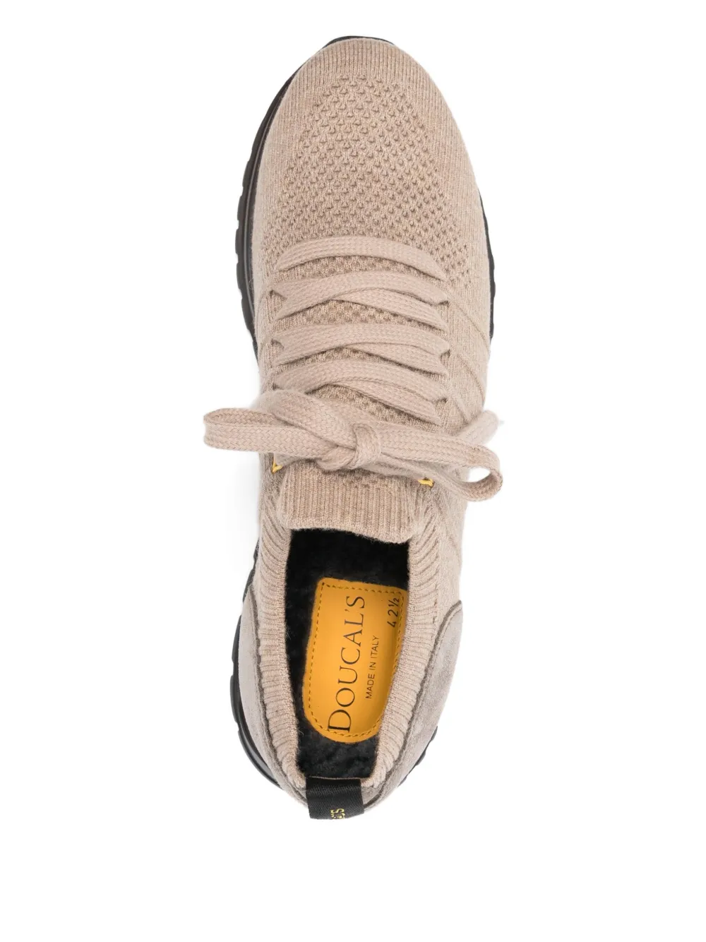 Doucal's suede panelled low-top sneakers Beige