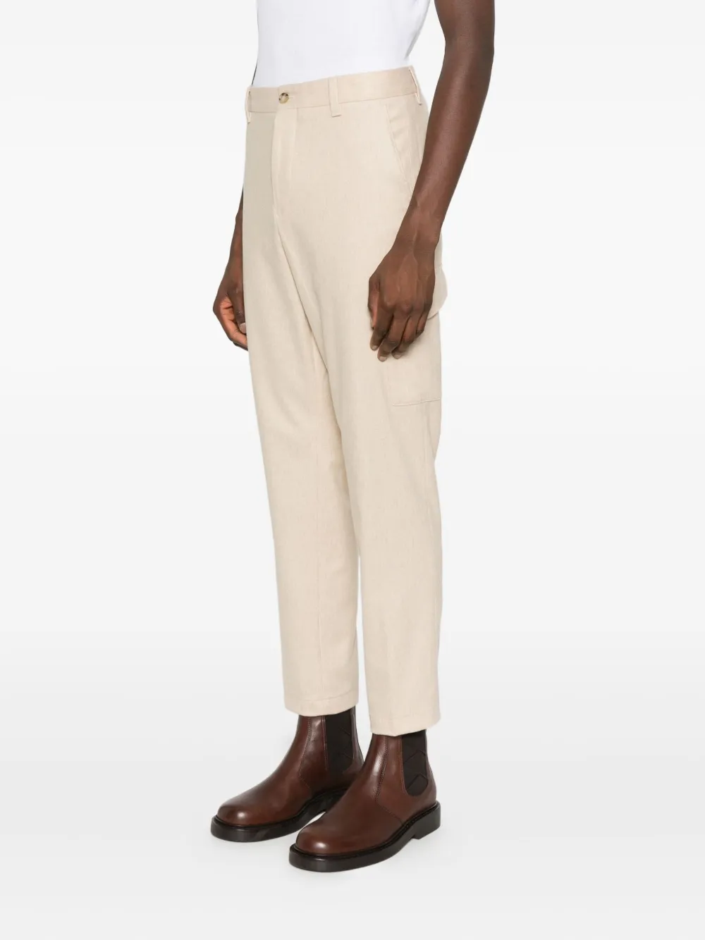BOSS Broek met cargo zak Beige