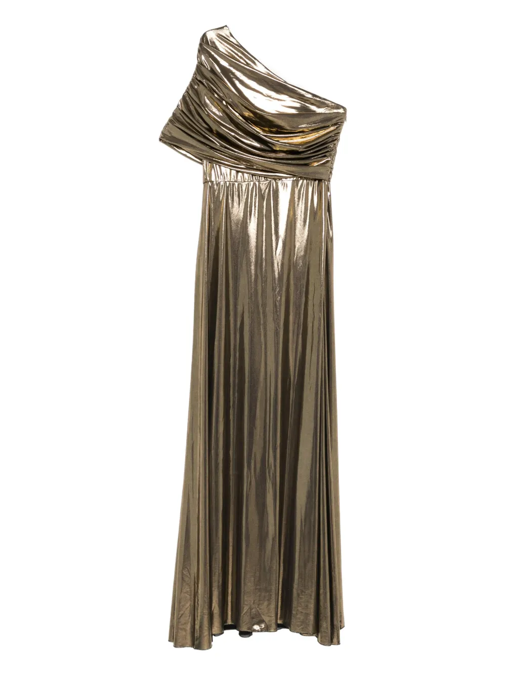 Giambattista Valli Abito monospalla con ruches - Oro