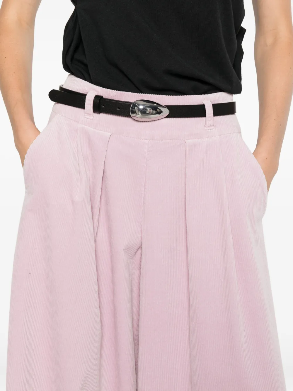 Hannes Roether Ribfluwelen plooibroek Roze