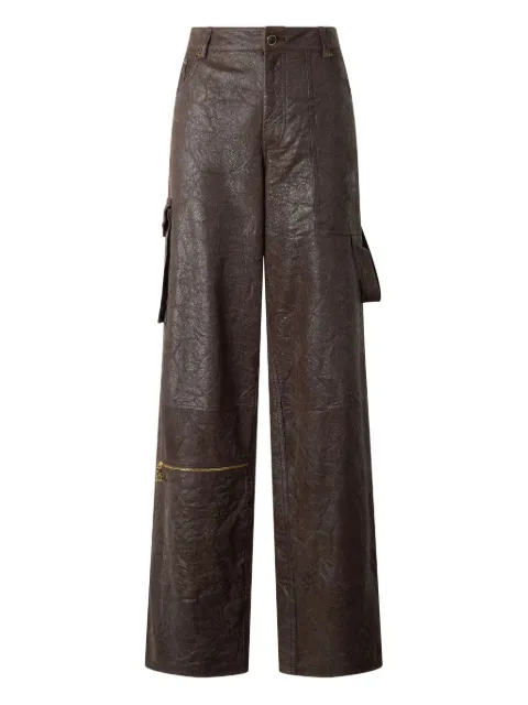 Roberto Cavalli leather cargo pants