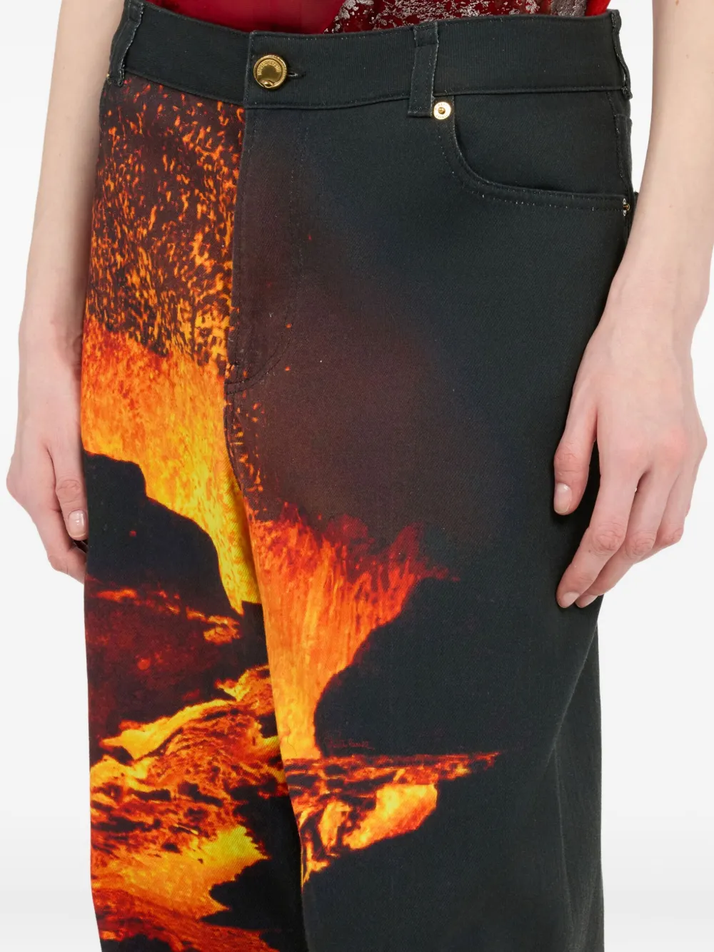 Roberto Cavalli Jeans met lava-print Zwart