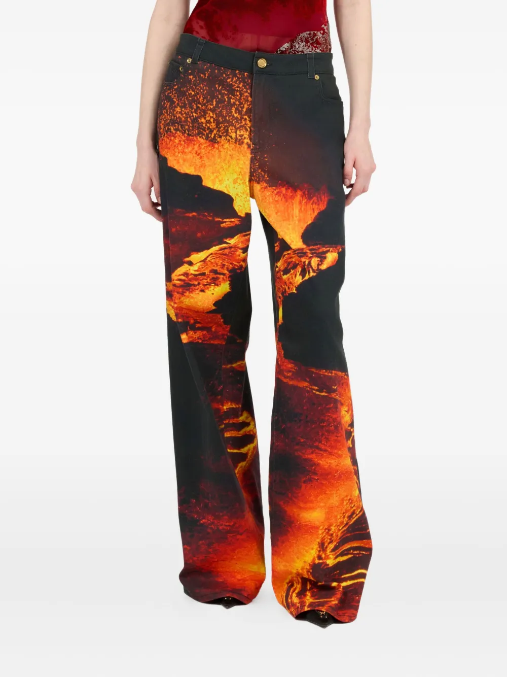  Roberto Cavalli Lava-print Jeans - Black 
