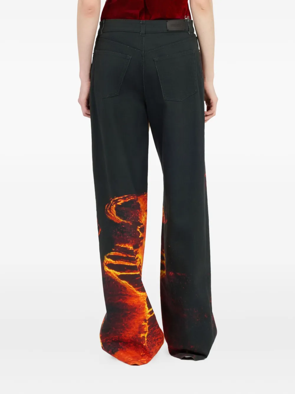 Roberto Cavalli Jeans met lava-print Zwart