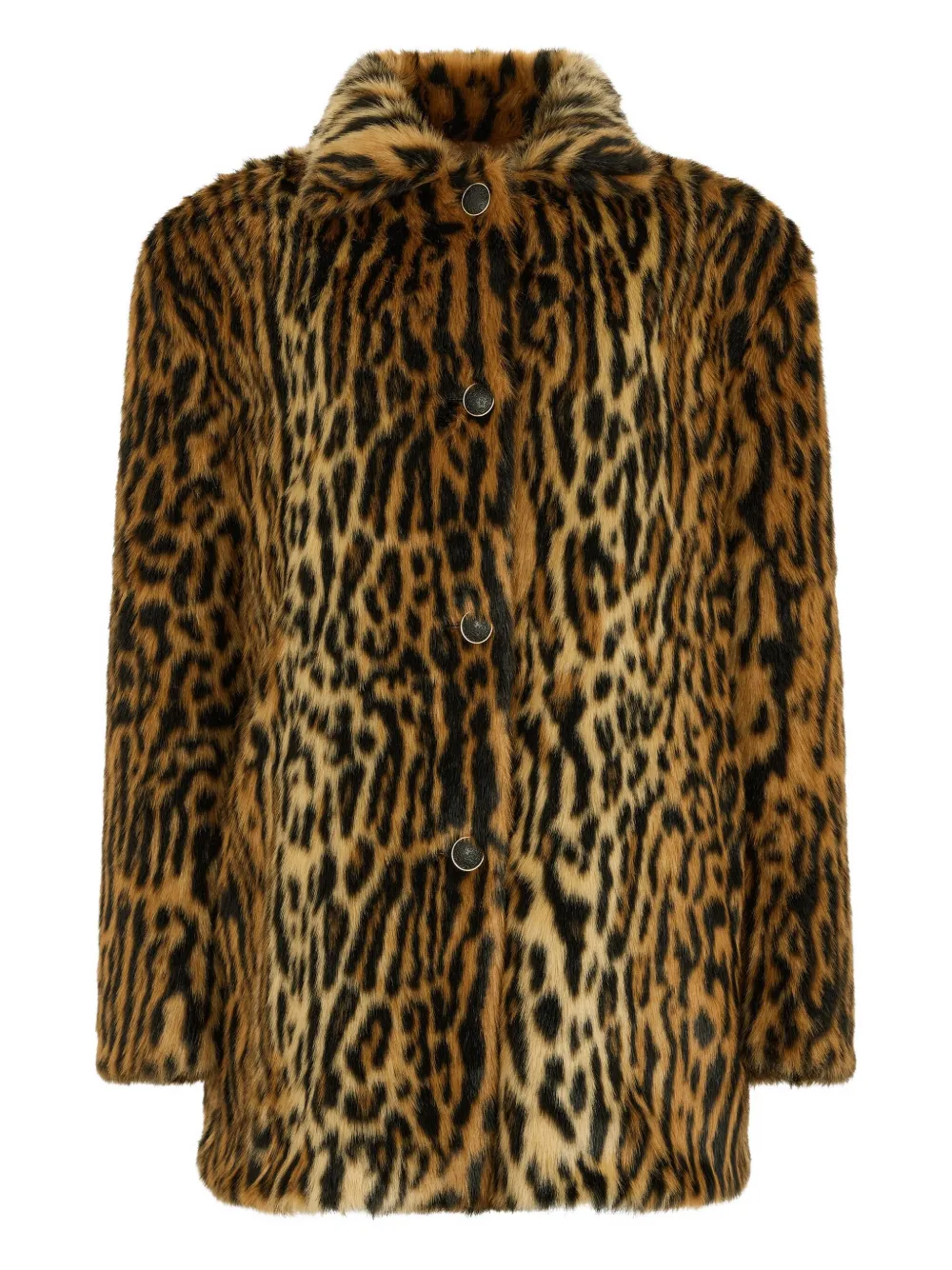 Roberto Cavalli leopard-print button coat | Brown | Image 1
