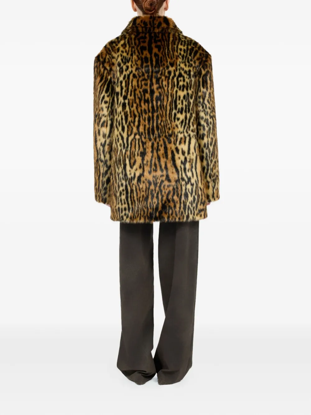 Roberto Cavalli Leopard-print Button Coat In Multi