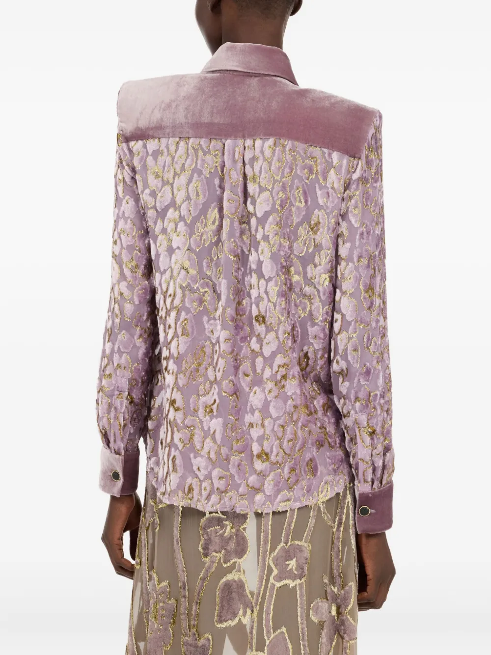 Roberto Cavalli Jaguar Skin-jacquard Shirt In Multi