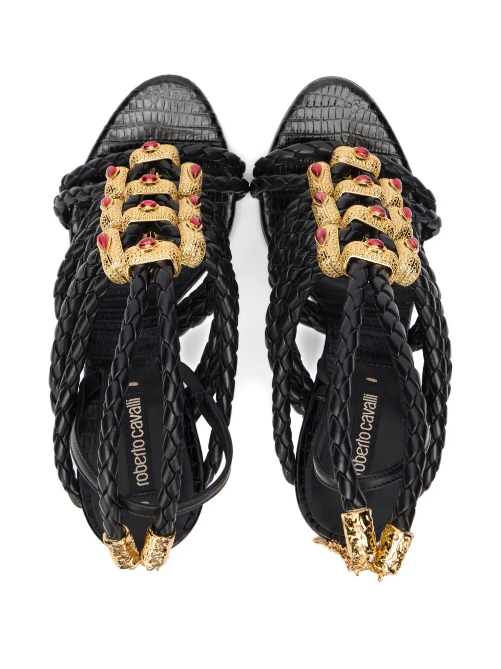 Roberto Cavalli Gevlochten sandalen Zwart