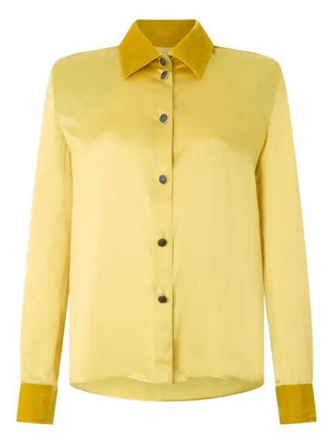 Roberto Cavalli velvet-inserts silk shirt