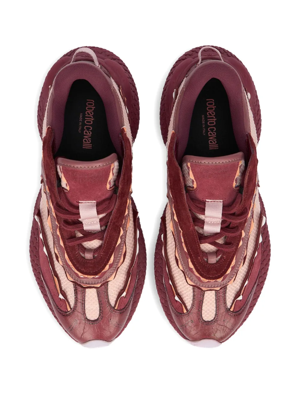 Roberto Cavalli Sneakers met colourblocking Rood