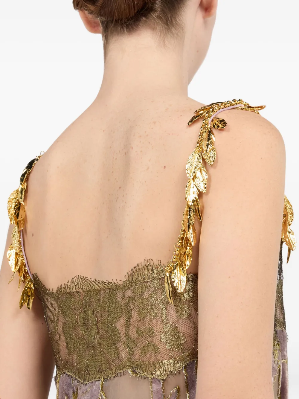 Roberto Cavalli Jurk met bloemenprint en bandjes Beige