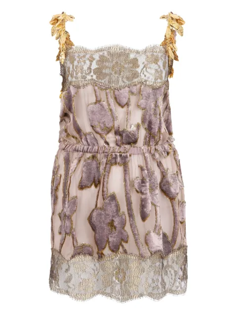 Roberto Cavalli floral-pattern leaf-strap dress