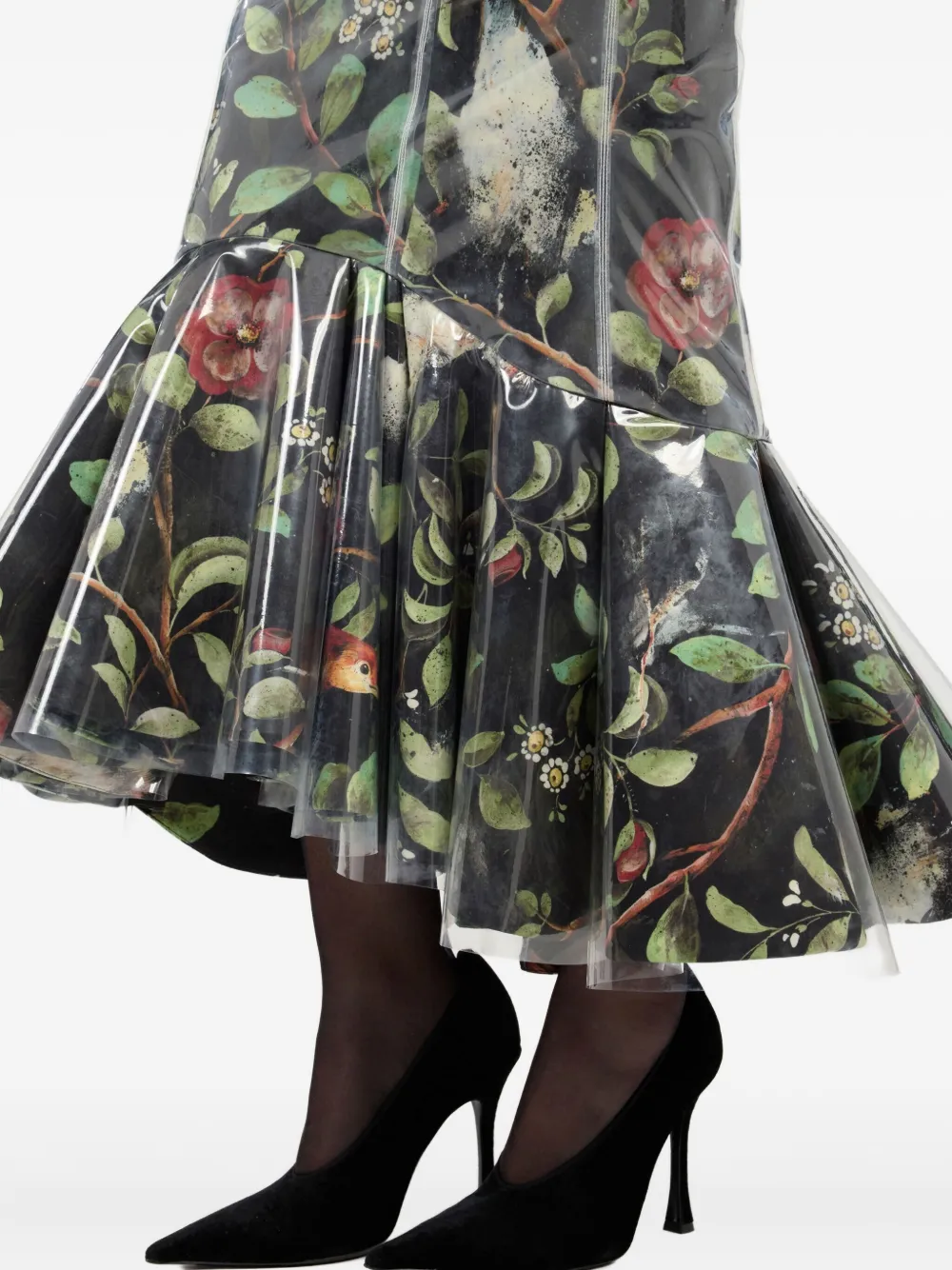 shrub flower-print midi skirt