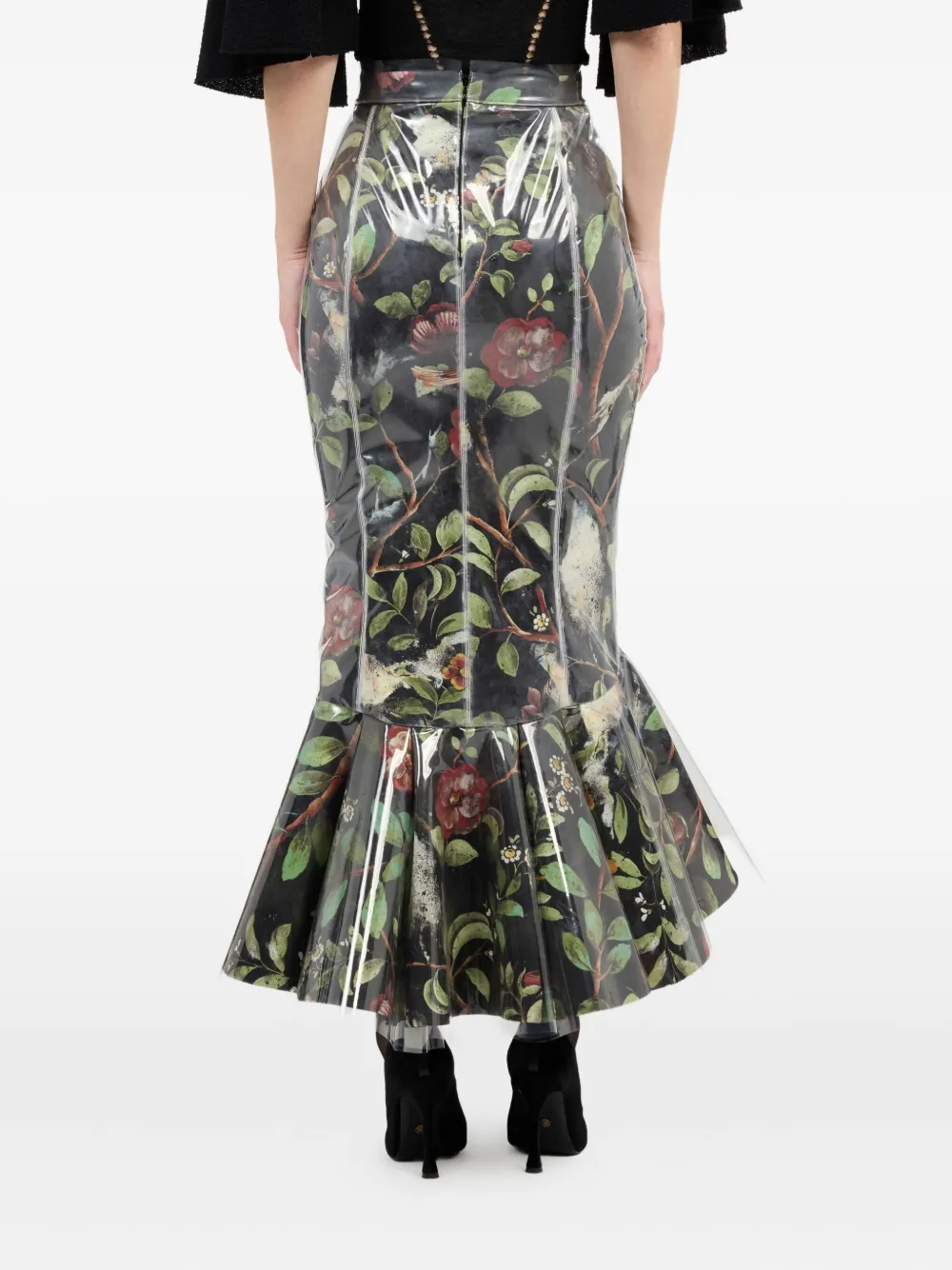 shrub flower-print midi skirt